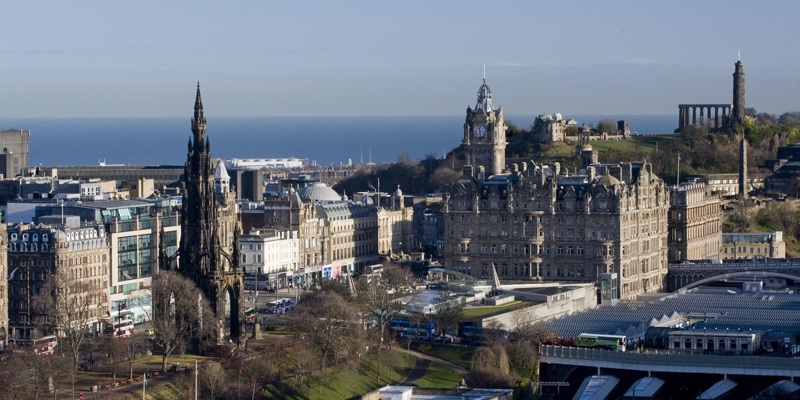 view of Edinburgh from Edinburgh Castle