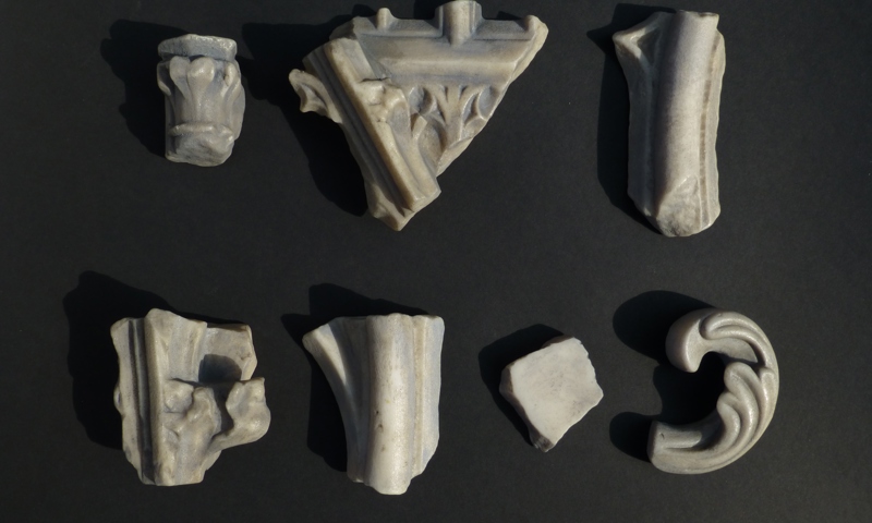Close-up shots of 6 fragments of Robert the Bruce