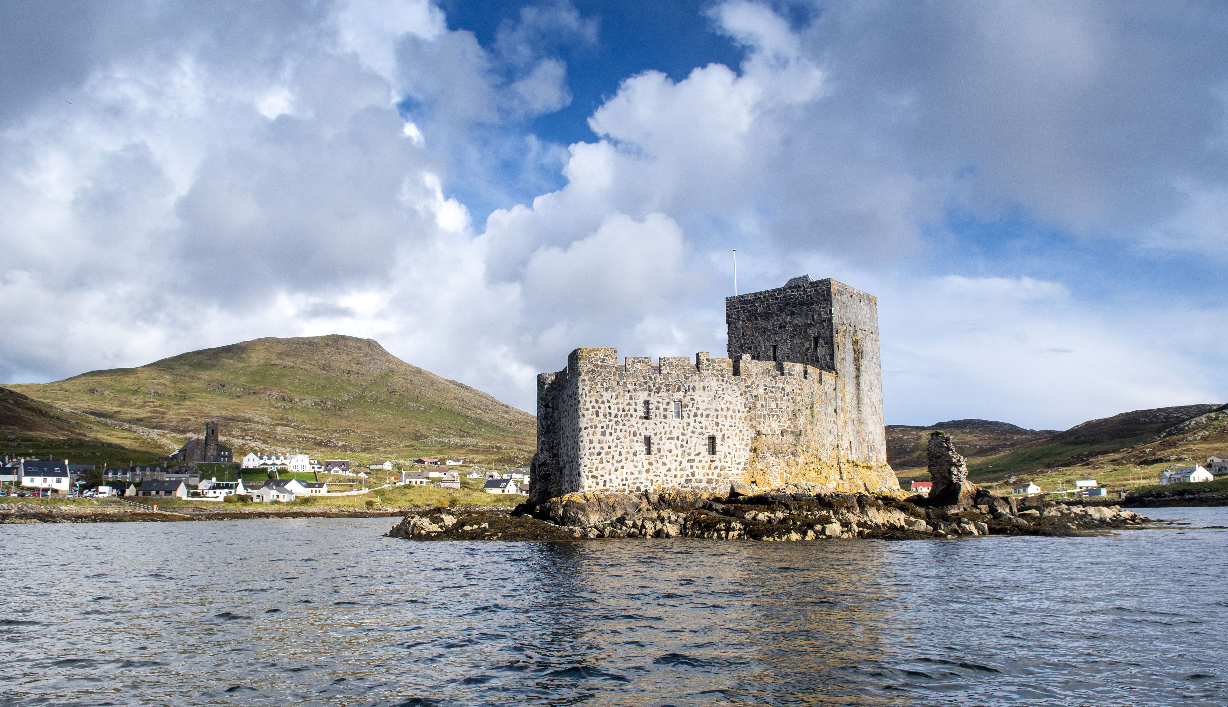 General view of Kisimul Castle taken from a boat