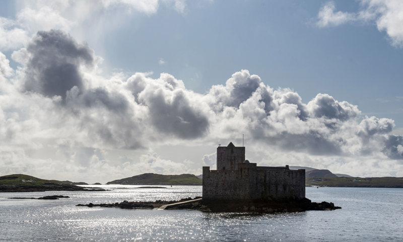 General view of Kisimul Castle from the pier at Barra