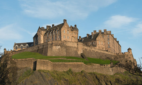General view of Edinburgh Castle from Princes Street Gardens