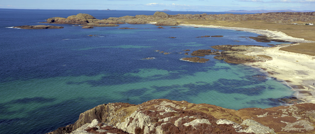Turquoise waters surrounding Iona Abbey
