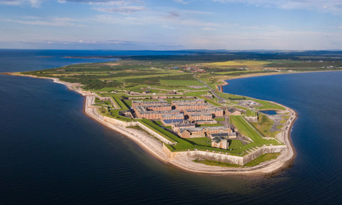 Aerial view of Fort George and the Moray Firth