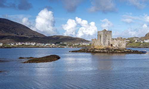 Distant view of Kisimul Castle and the Isle of Barra