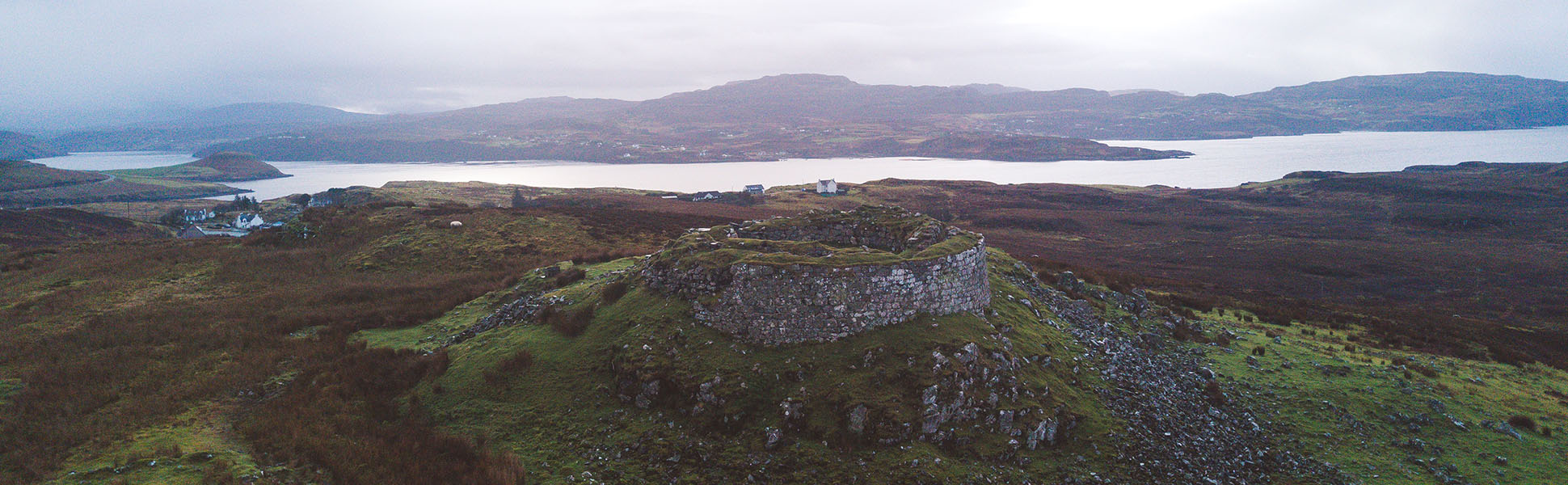 Aerial view of Dun Beag Broch