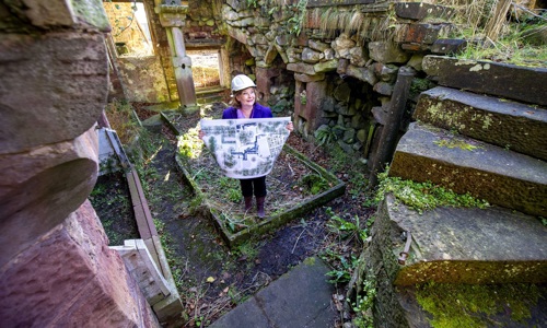 Culture Secretary Fiona Hyslop in the Fernery at Hospitalfield House