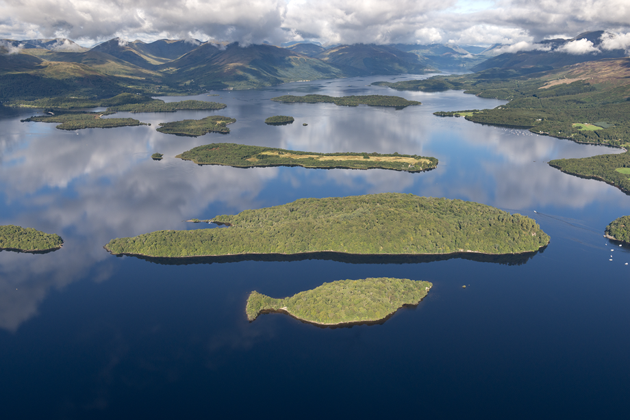 General aerial view of Loch Lomond.