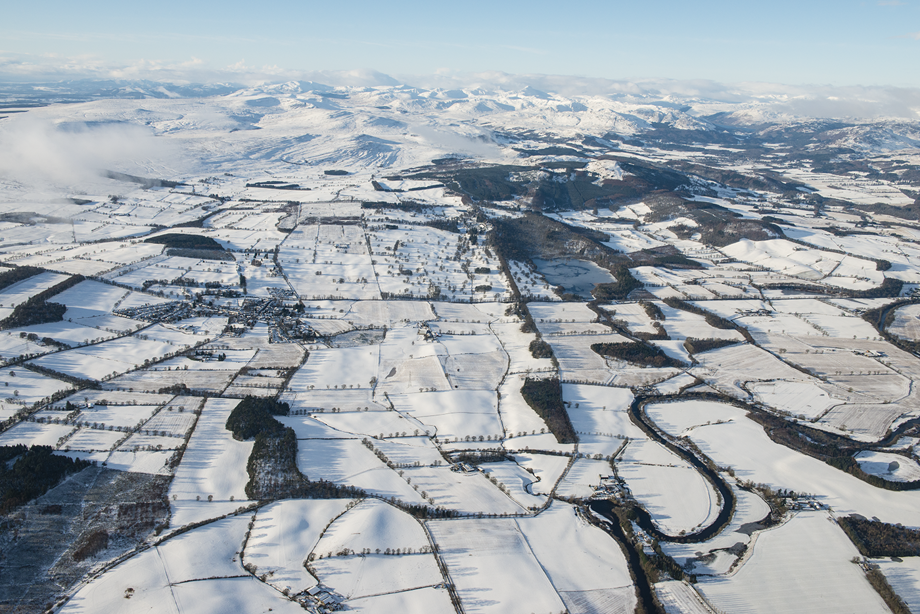 General aerial view of Strathearn.
