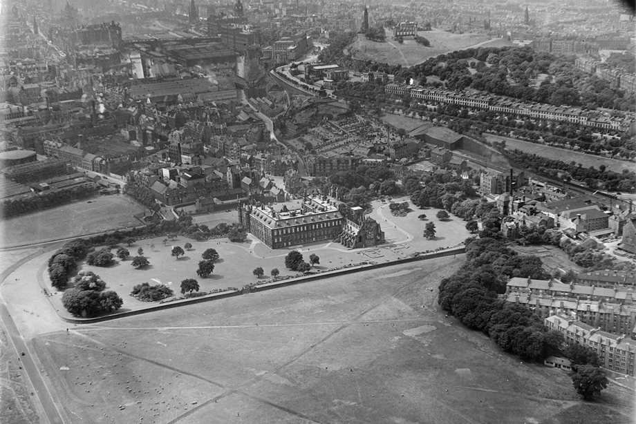 General aerial view of Holyrood House.