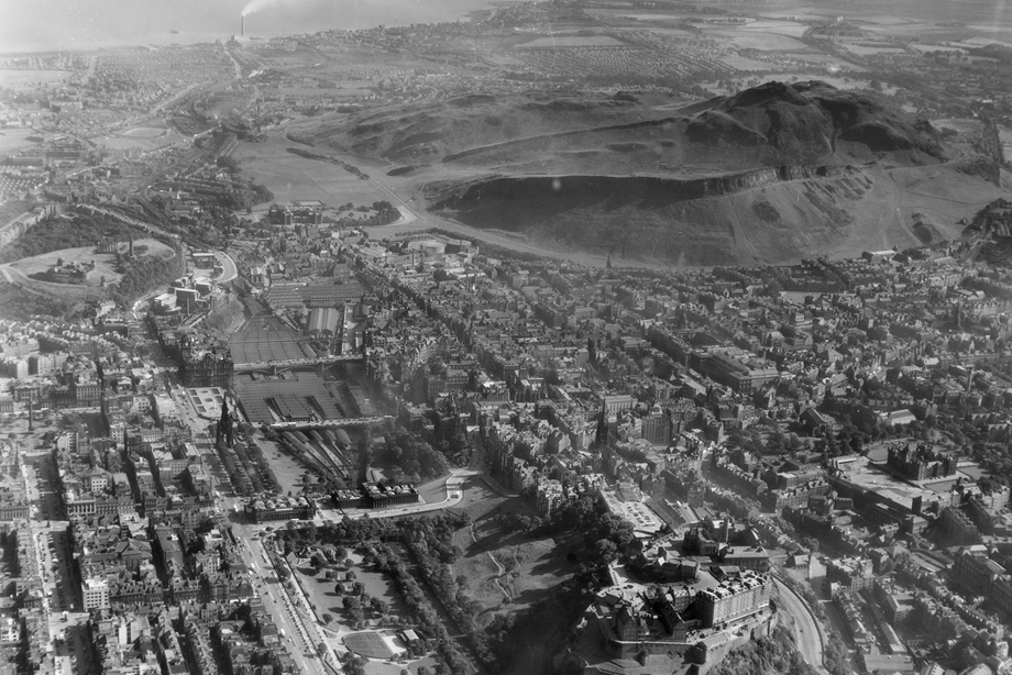 General aerial view of Edinburgh.