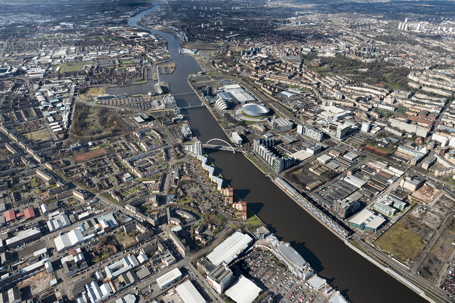 General view of the River Clyde looking west.