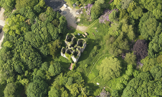 General aerial view of Castlewigg Country House.