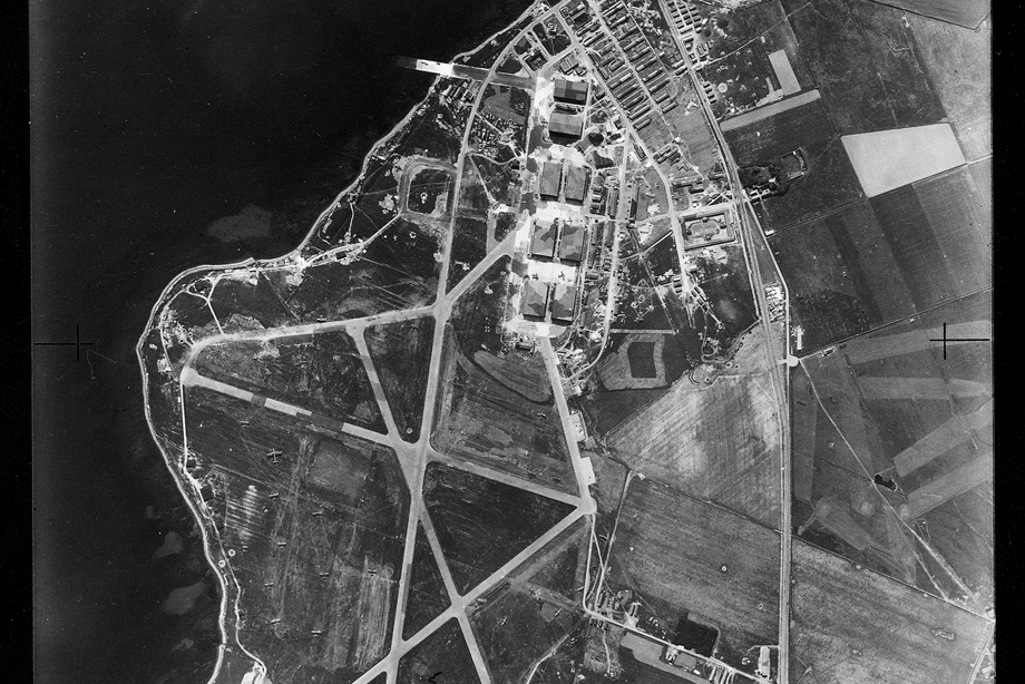 General aerial view of Hatston Airfield.