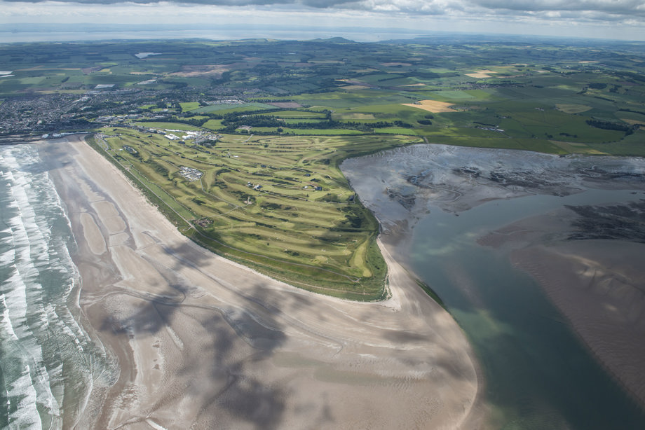 General oblique aerial view of The Old Course, looking SW