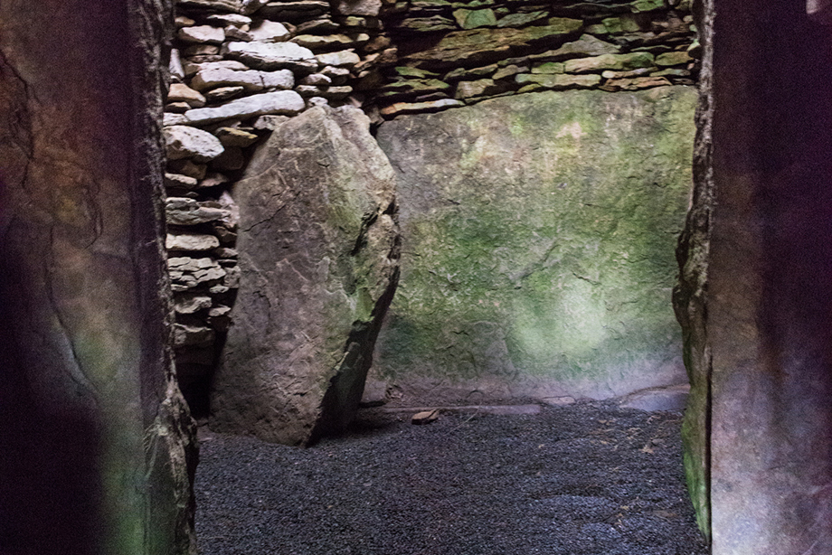 Inside a monument built of stones