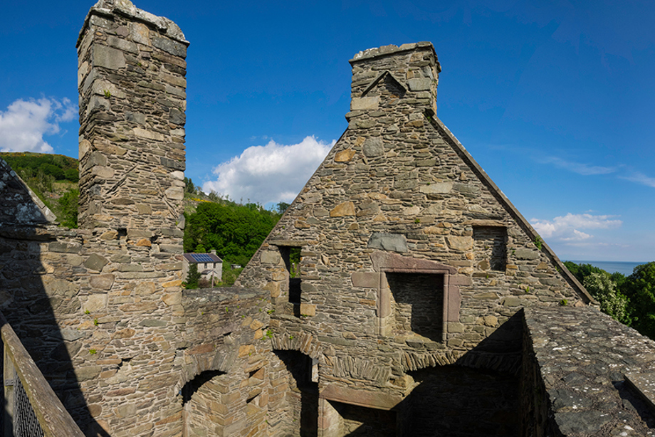 View of a ruined castle's ramparts