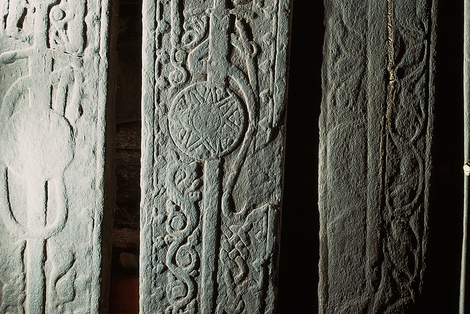 Three carved stones 