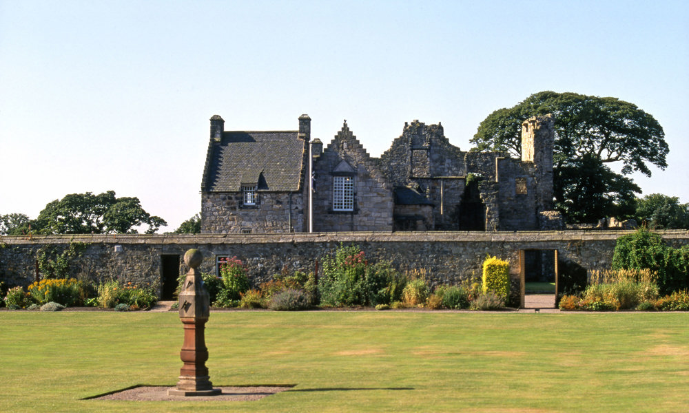View of the east range at Aberdour Castle from the walled garden