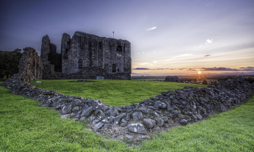 Dundonald Castle at sunset