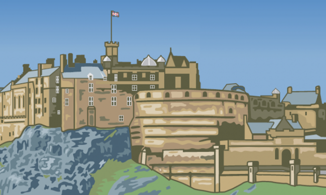 An illustration of Edinburgh Castle