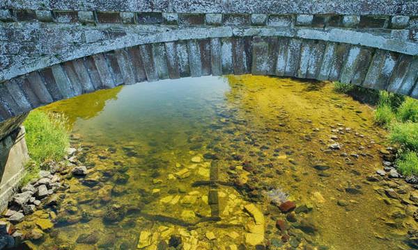 Archaeology in the water beneath a medieval Scottish bridge