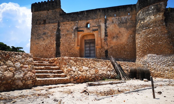 Ruins of the entrance to Kilwa Kisiwani port in Tanzania