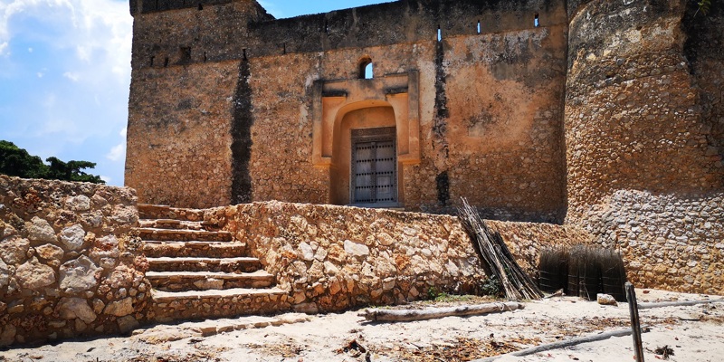 Ruins of the entrance to Kilwa Kisiwani port in Tanzania