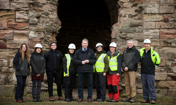 HES staff at the launch of the Climate Action Plan at Tantallon Castle