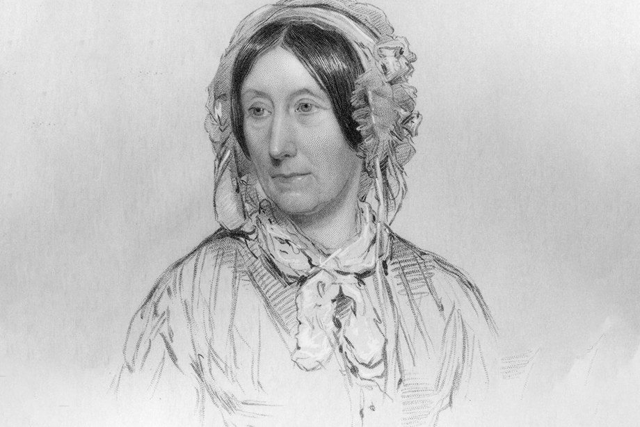 Illustration of Mary Somerville wearing a bonnet