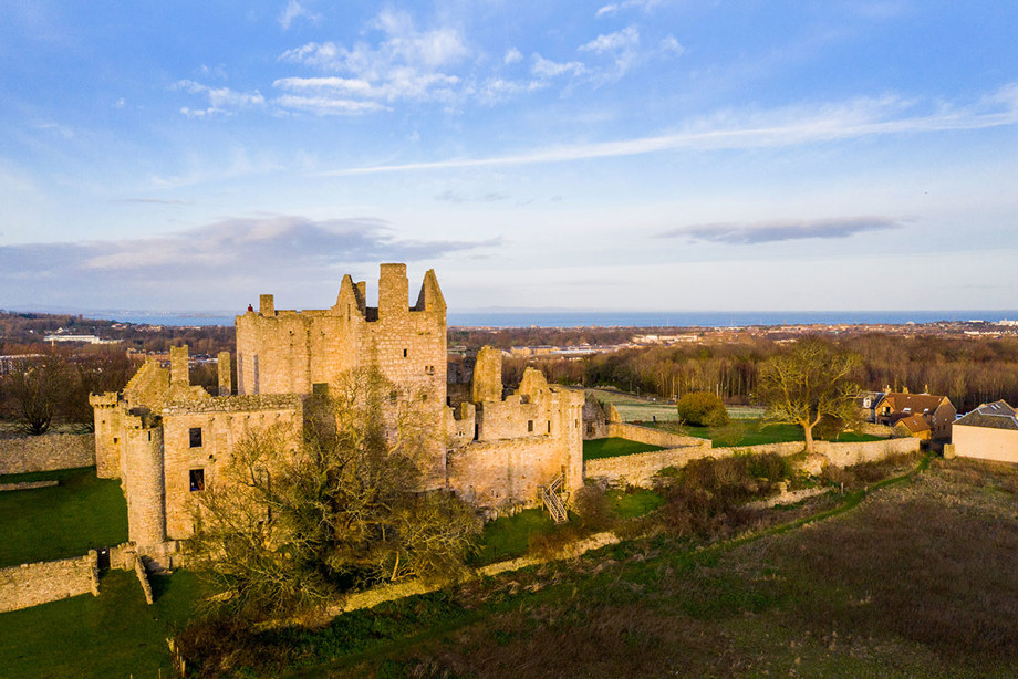 Aerial view of Craigmillar Castle