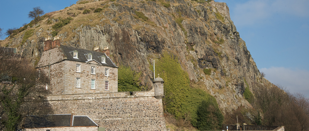 Dumbarton Castle on a sunny day
