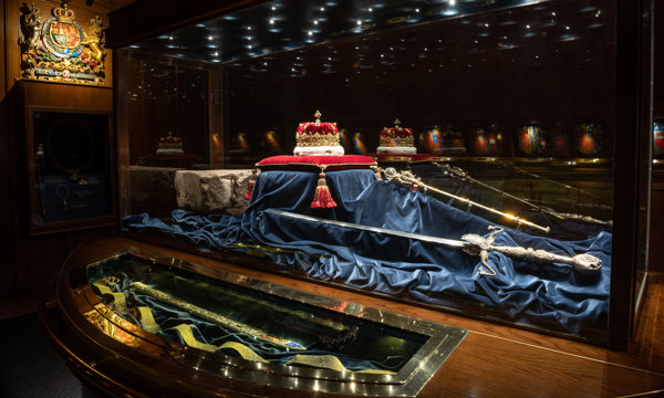 Honours of Scotland on display in the crown room 