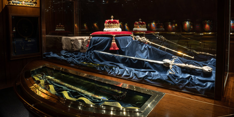 Honours of Scotland on display in the crown room 