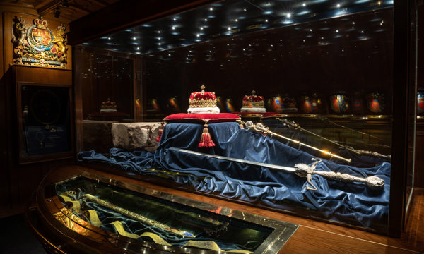 Honours of Scotland on display in the crown room 