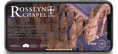Screenshot of Rosslyn Chapel app on a mobile phone