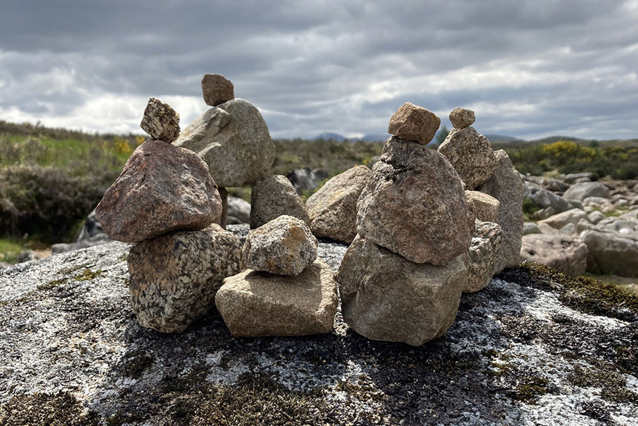 stones used to create a castle as part of a learning activity