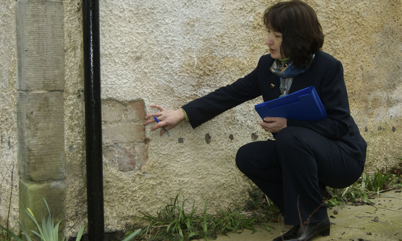 General view of a building being surveyed for the TCRE home maintenance leaflet