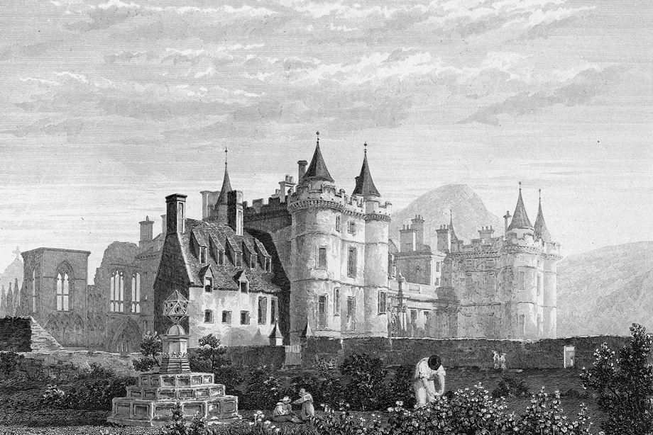 A towering historic palace with elaborate gardens