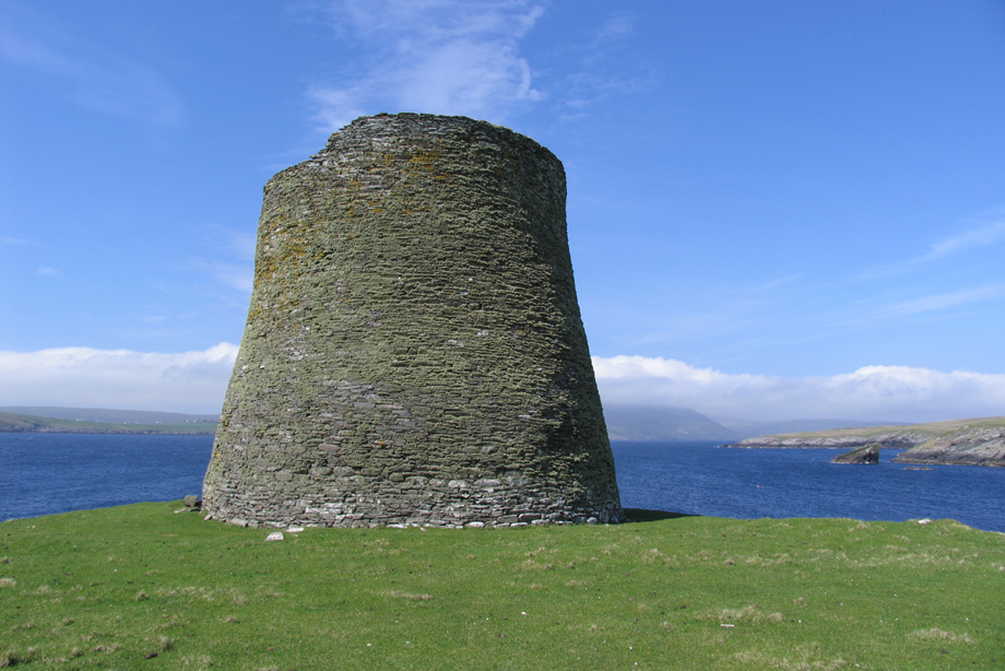 A historic stone broch by the sea