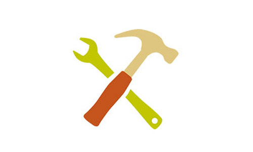 Spanner and hammer to represent our toolkits webpage