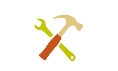 Spanner and hammer to represent our toolkits webpage