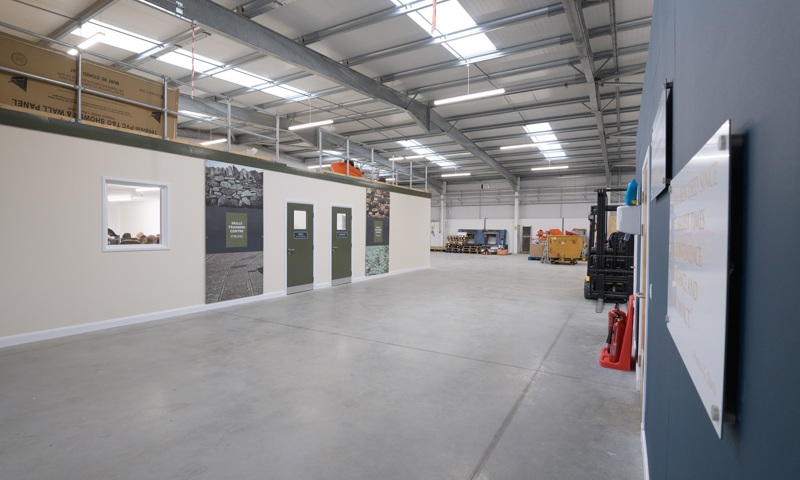 A large corridor space inside a skills training centre