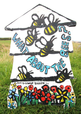 What about the Bees. The sign is shaped like a beehive.