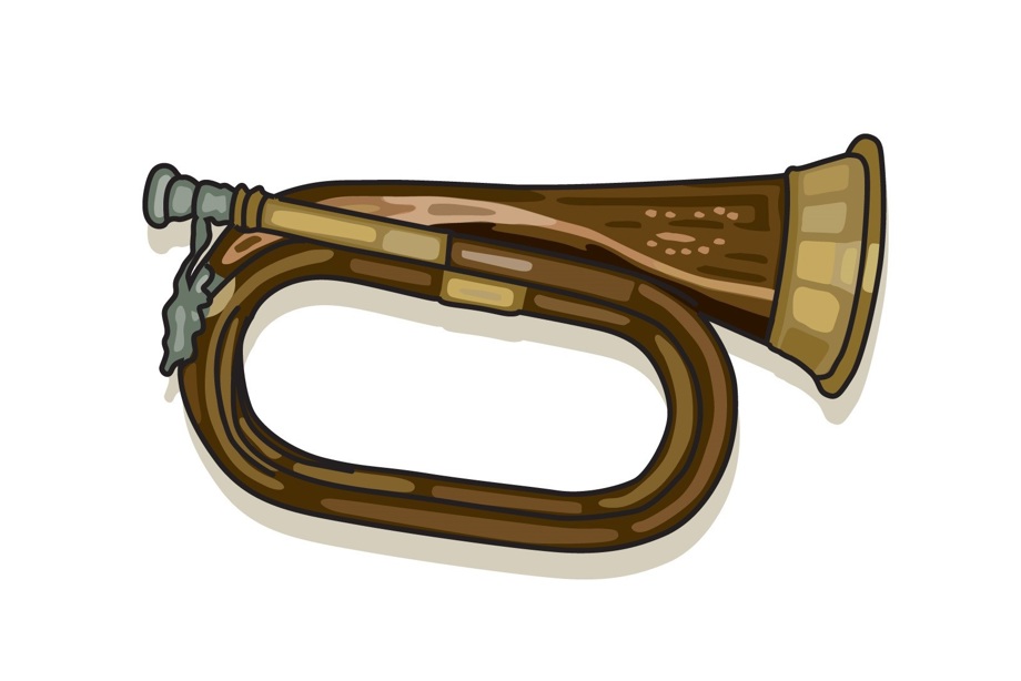 An illustration of a bugle