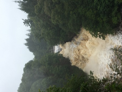 At New Lanark at the falls where it rained all day resulting in this wonderful fast fast flow