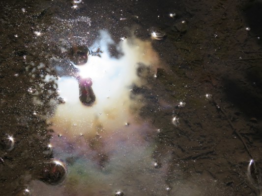 Colours in a muddy puddle on local walk but also looks like an amazing star, galaxy scene.