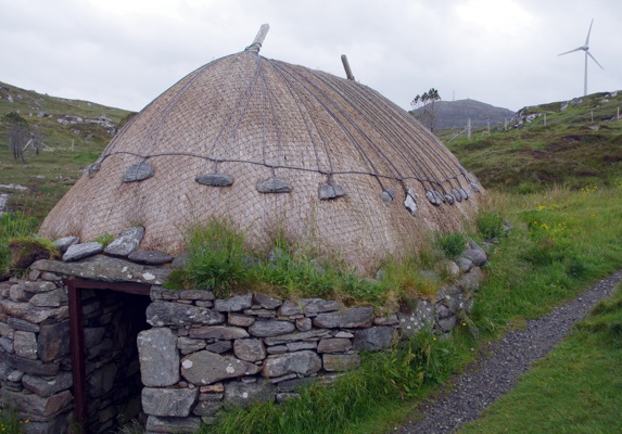 A Norse Mill and Wind Turbine on the Isle of Lewis near Siabost Dheas