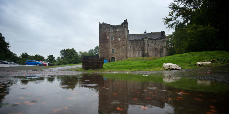 General view of the exterior of Doune Castle