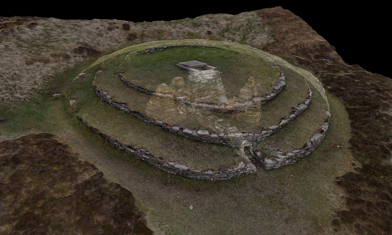 A screenshot taken from a 3D scan of a chambered cairn