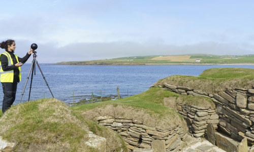 One of our Digital Project Officers, laser scanning Skara Brae